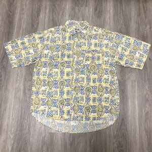 Vintage Robert Stock Island Style Men's Size XL Hawaiian Shirt Short Sleeve Top